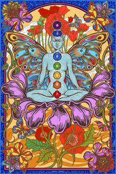 chakra lotus tapestry