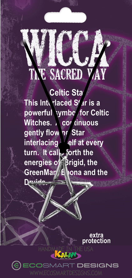 Wicca Celtic Star Pewter Charms on necklace