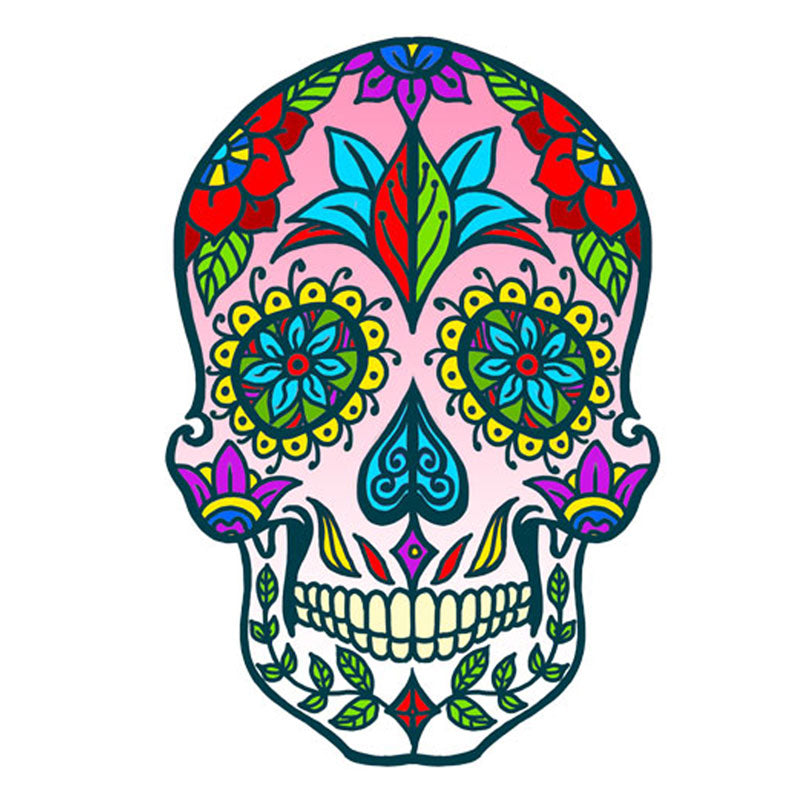 sugar skull iron-on patch