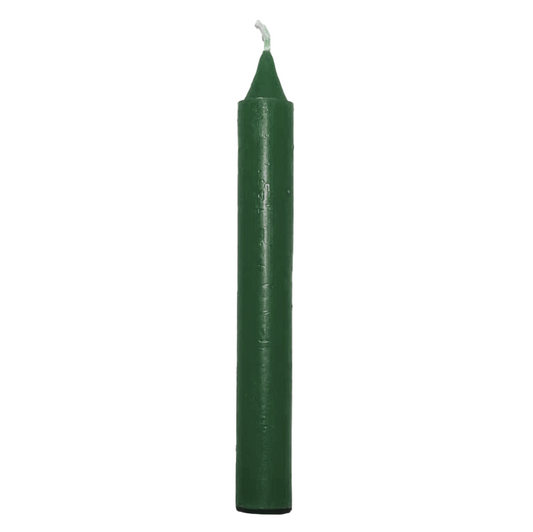 Green 6" taper candle