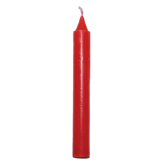 Red 6" taper candle