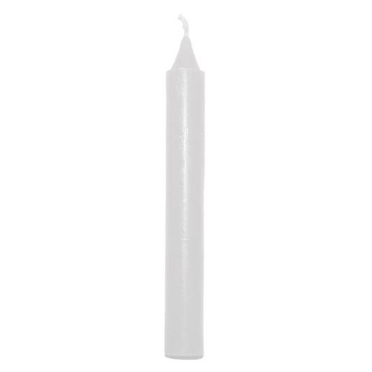 White 6" taper candle