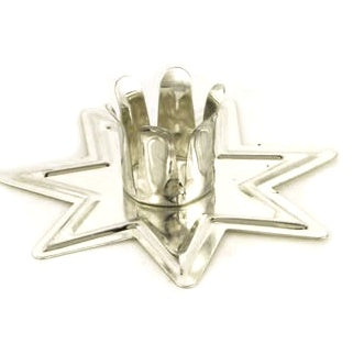 Silver-toned Fairy Star Chime Candle Holder