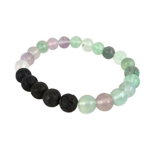 flourite and lava bracelet