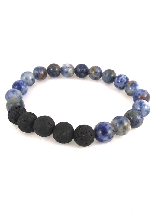 sodalite and lava bracelet