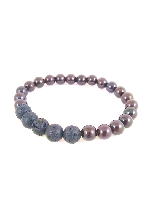 garnet and lava bracelet