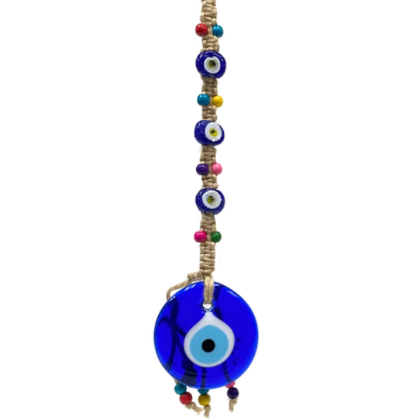 3" evil eye on 12"hemp