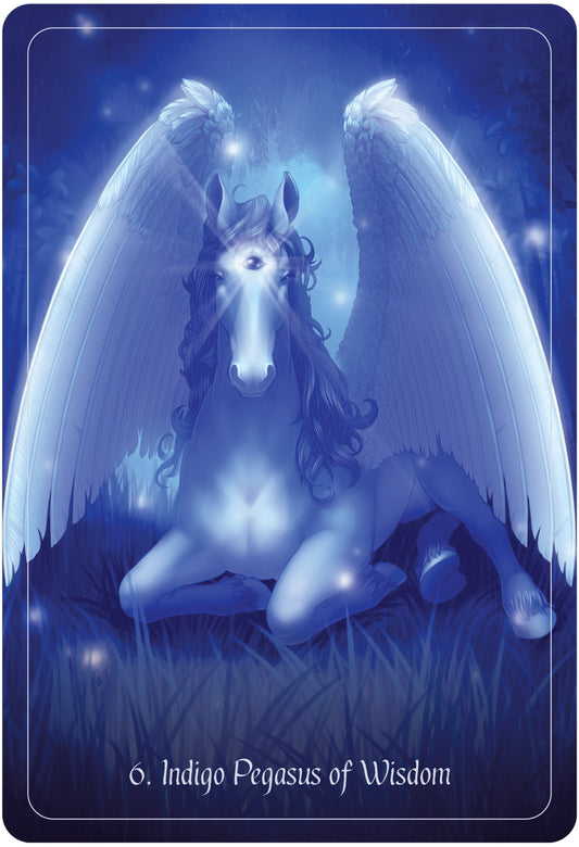indigo pegasus of wisdom card