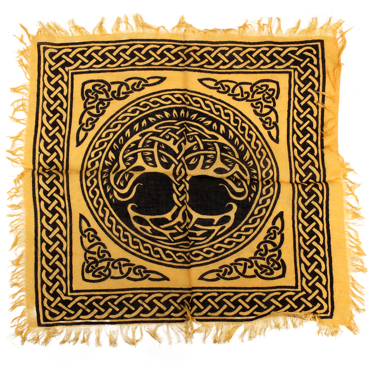 tree of life altar cloth yellow 18x18
