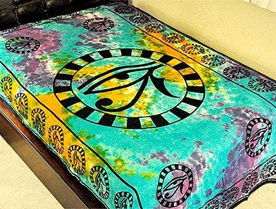 egyptian eye tapestry tie dye 72" x 108"