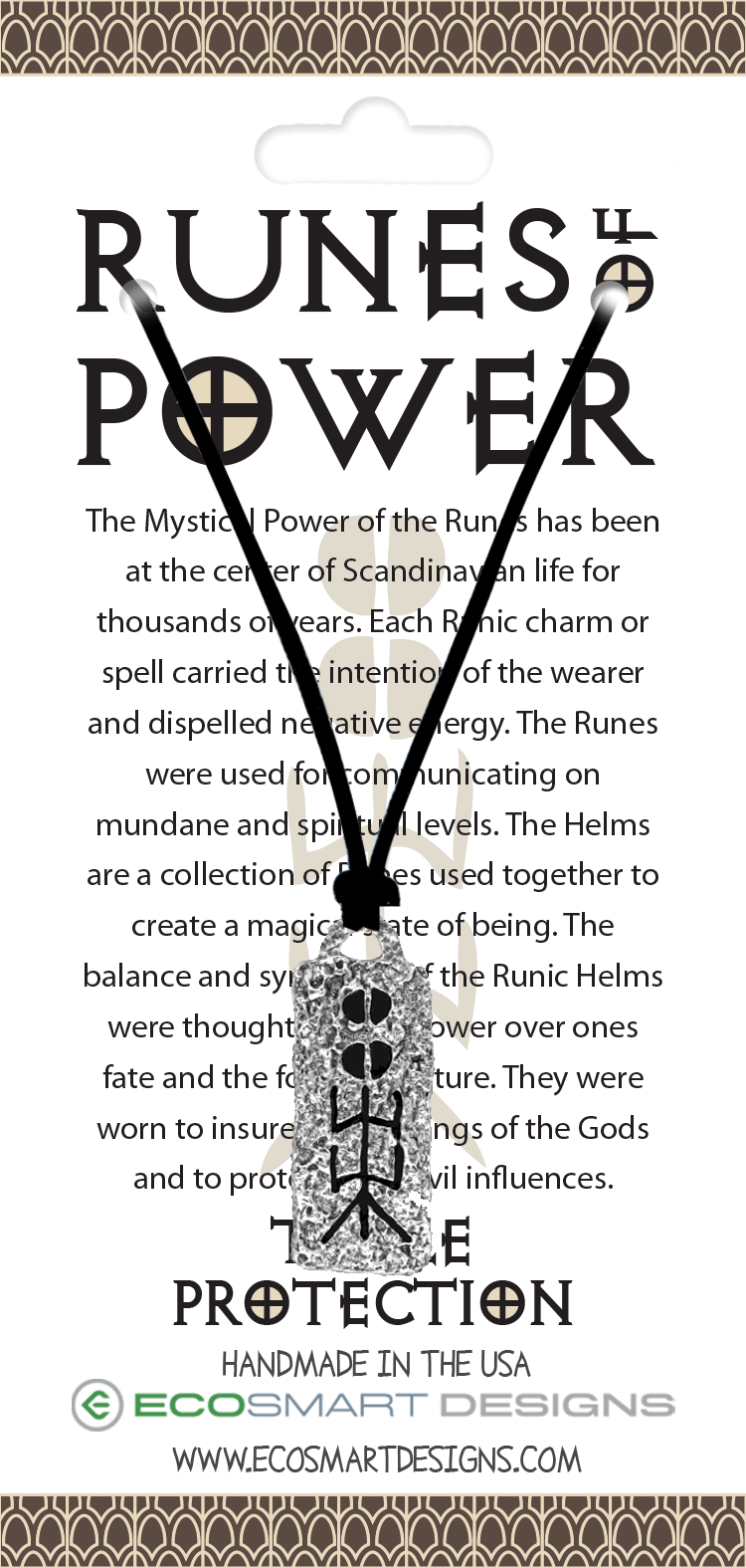Runes of Power - Triple Protection (Protection, Power, Plenty) charm on necklace
