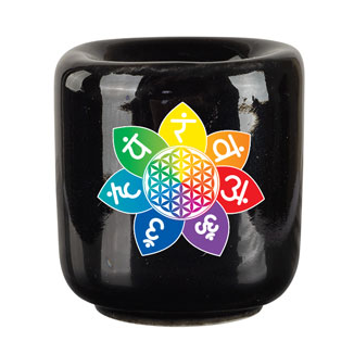 chakra flower of life chime candle holder