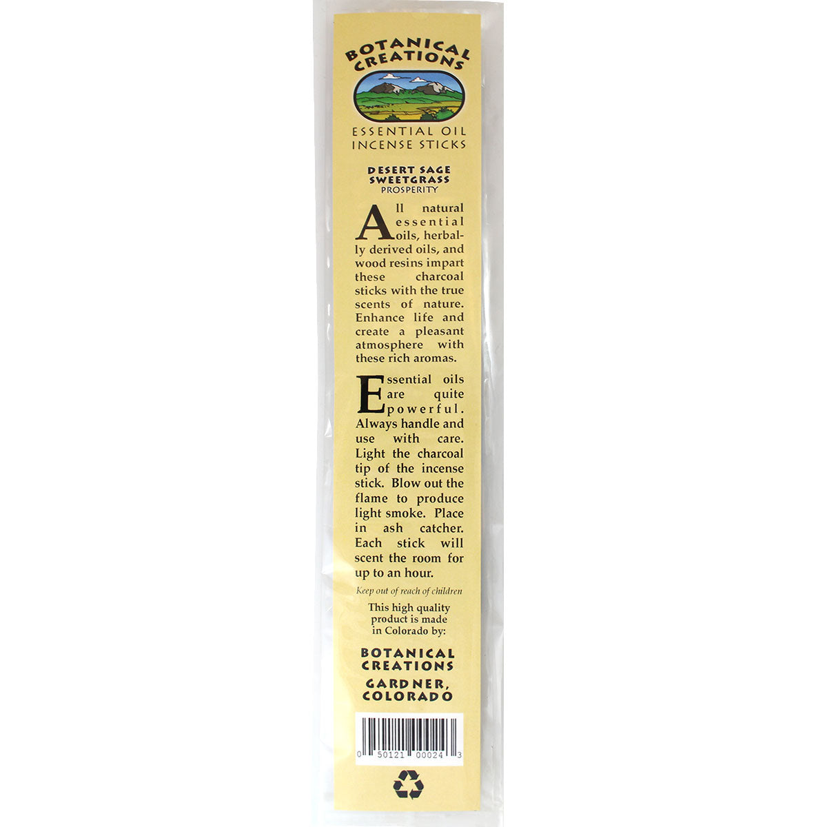 Front of Desert Sage and Sweetgrass package