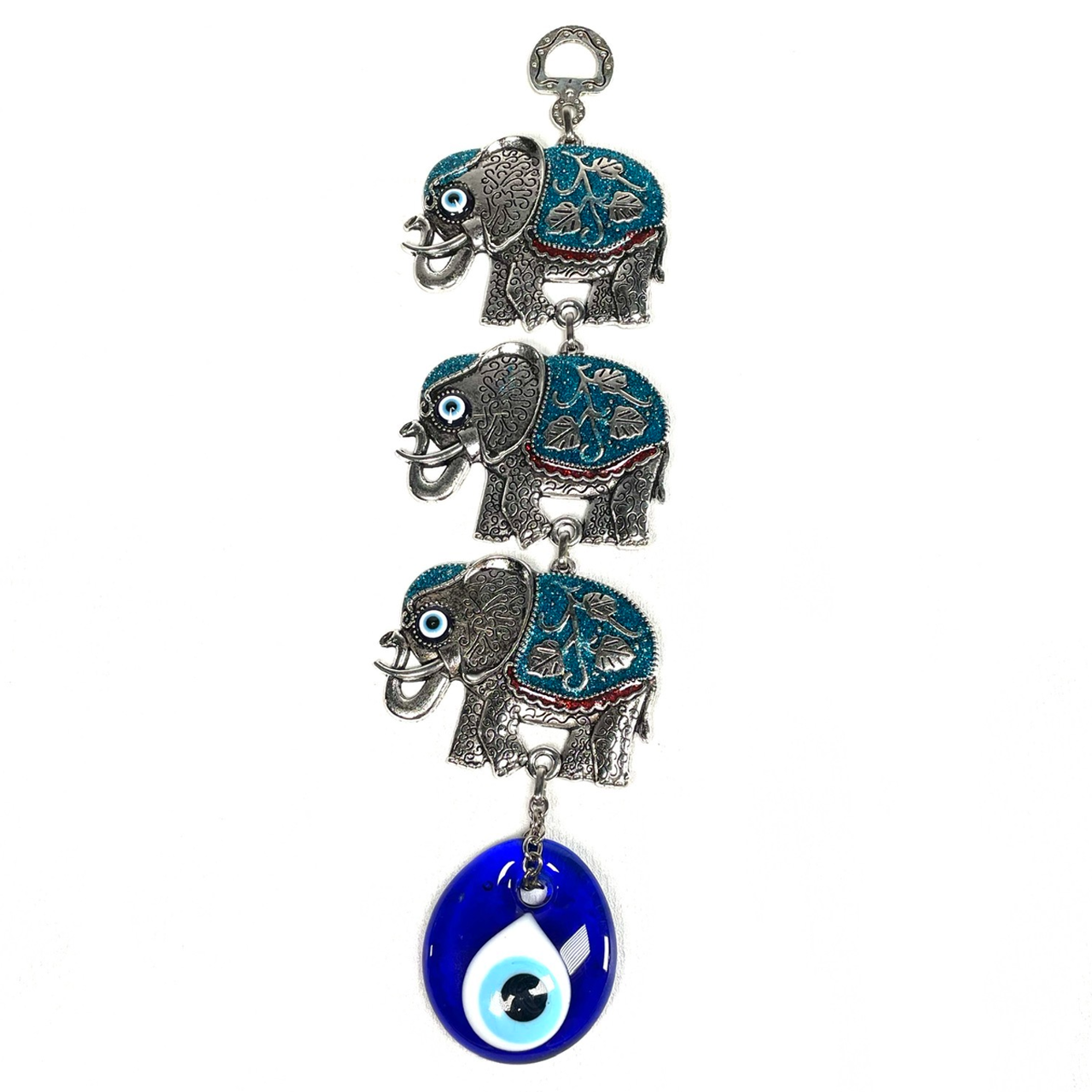 Evil Eye Decor - Lucky 3 Colorful Elephant Zinc