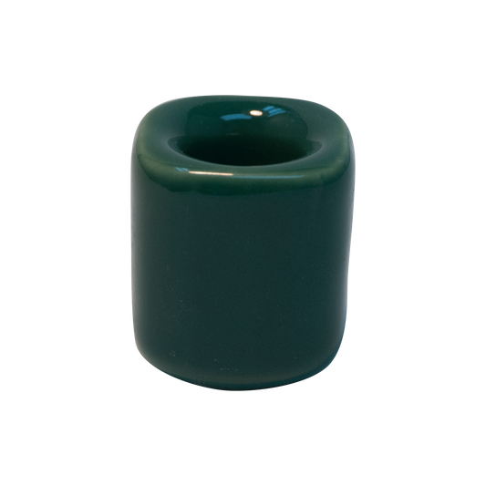 green ceramic candle holder