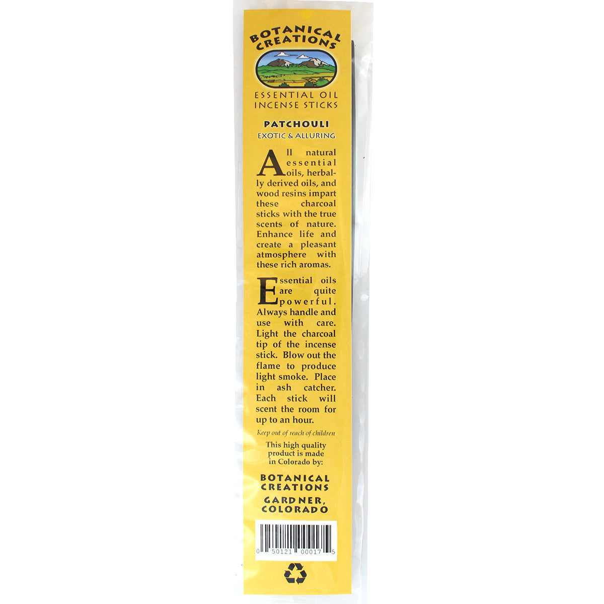 Front of Patchouli package