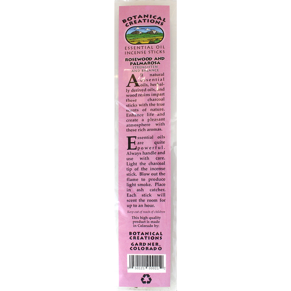 Front of Rosewood and Palmarosa package