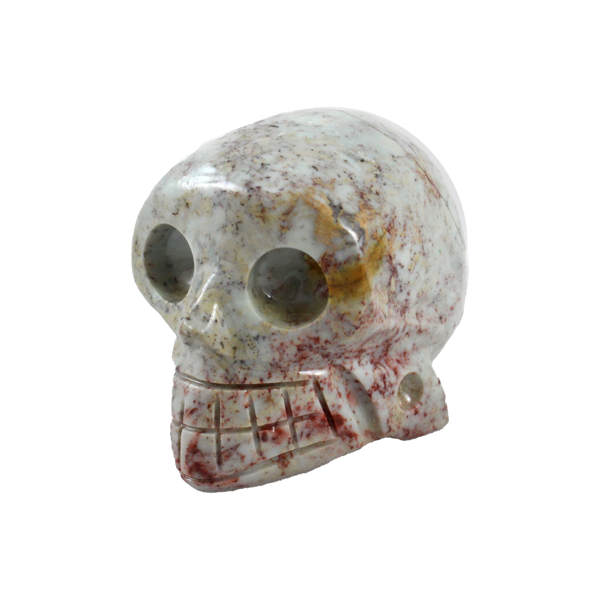 Gray-red soapstone skull