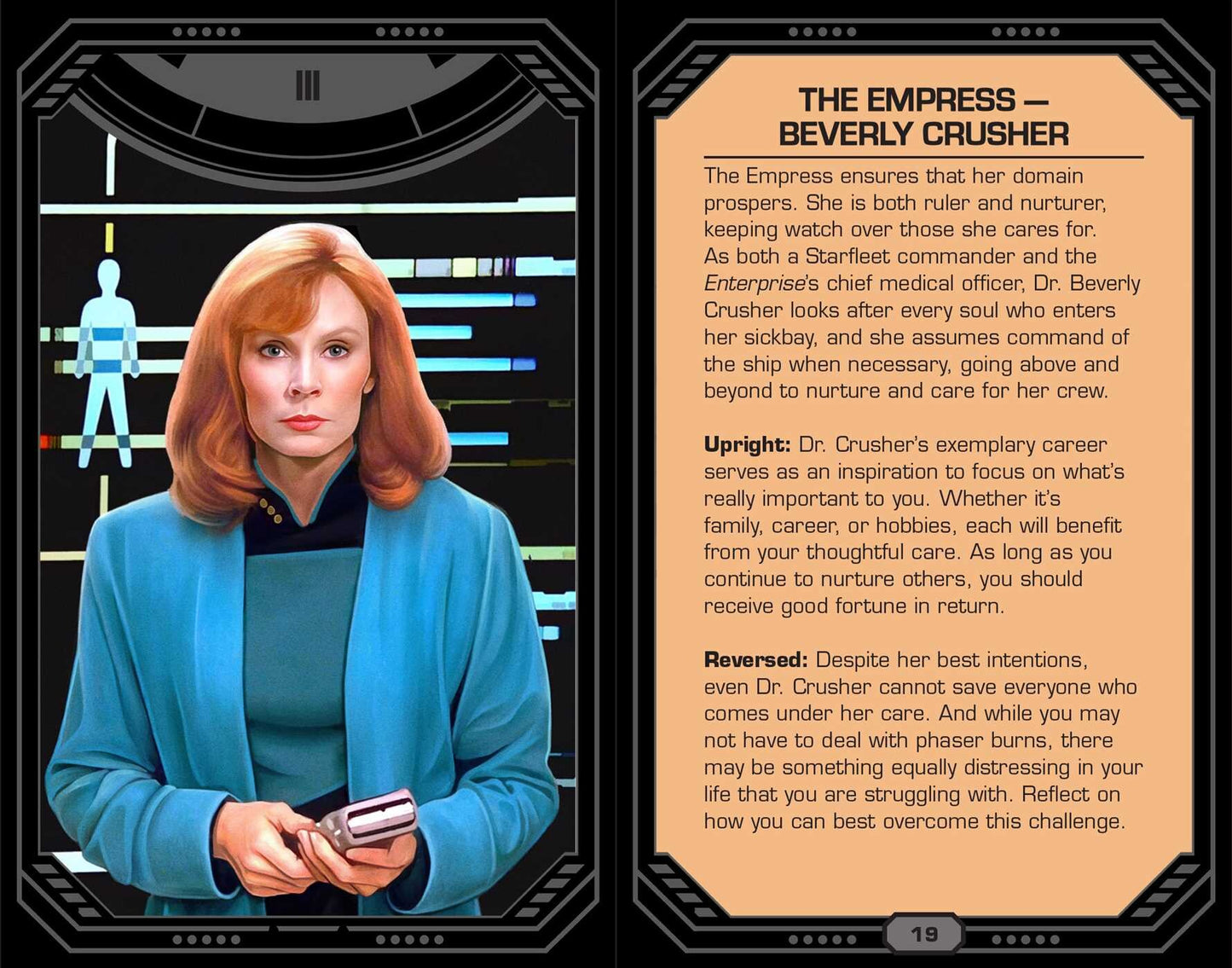The Empress card & Description; Beverly Crusher