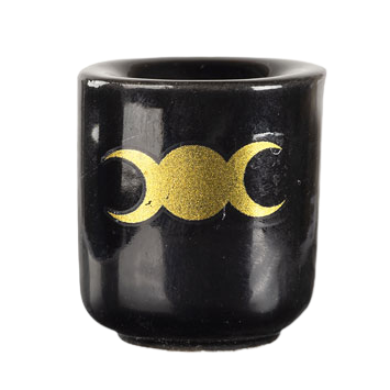 triple moon chime candle holder