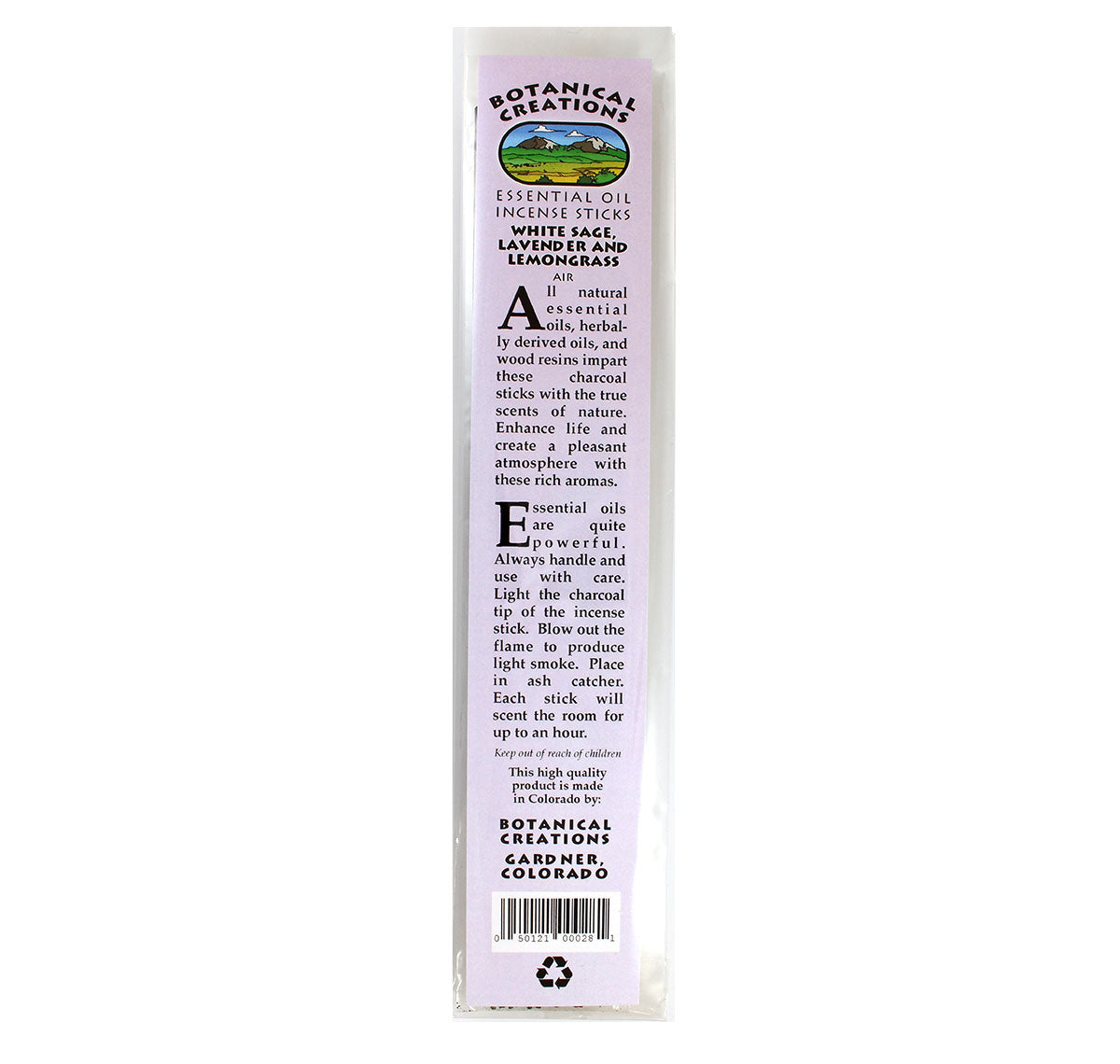 White Sage, Lavender, and Lemongrass front of package