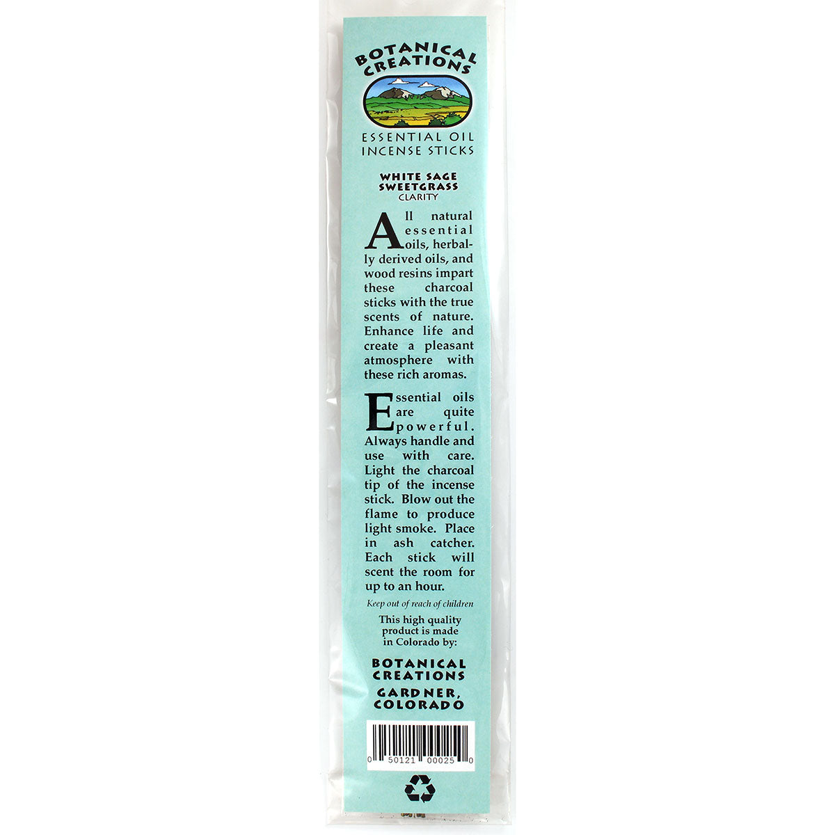 Front of White Sage and Sweetgrass package