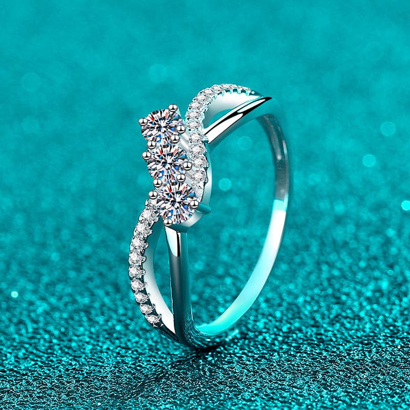 Ring - Mobius Infinity Twist Moissanite Sterling Silver