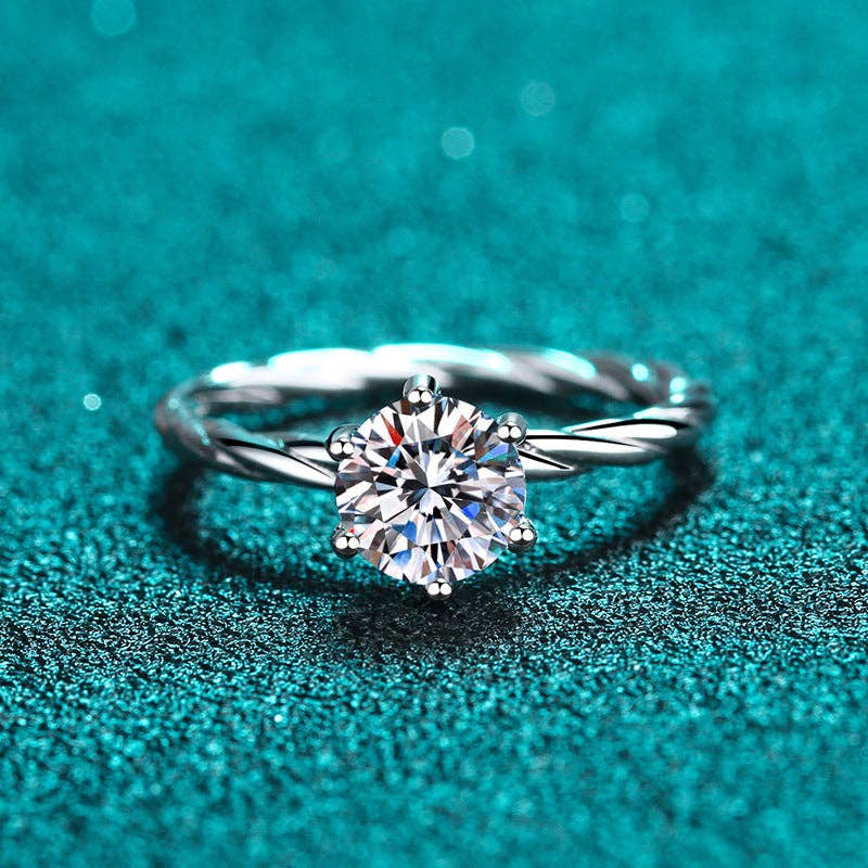 Ring - Solitaire Moissanite Sterling Silver