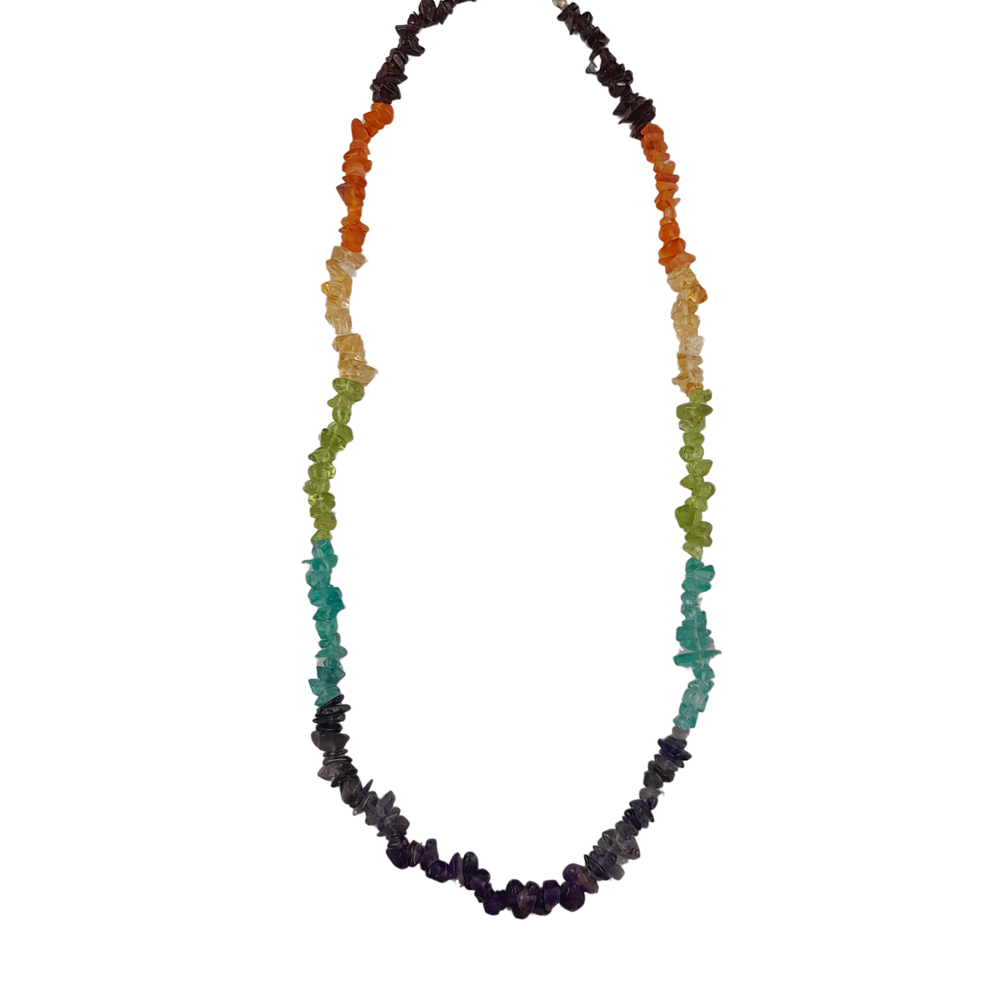 7 chakra chip necklace with clasp