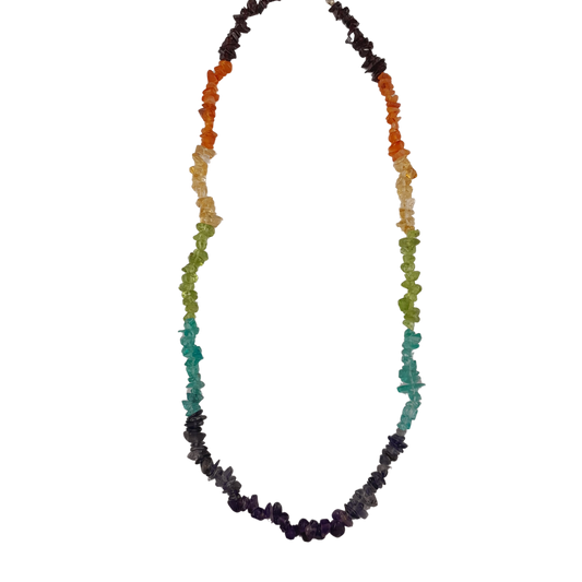 7 chakra chip necklace with clasp