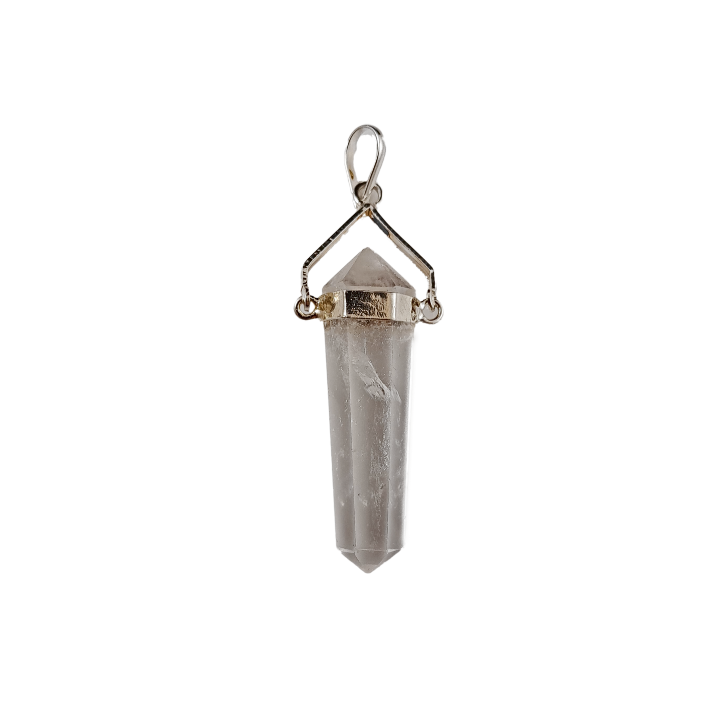 clear quartz swivel pendant