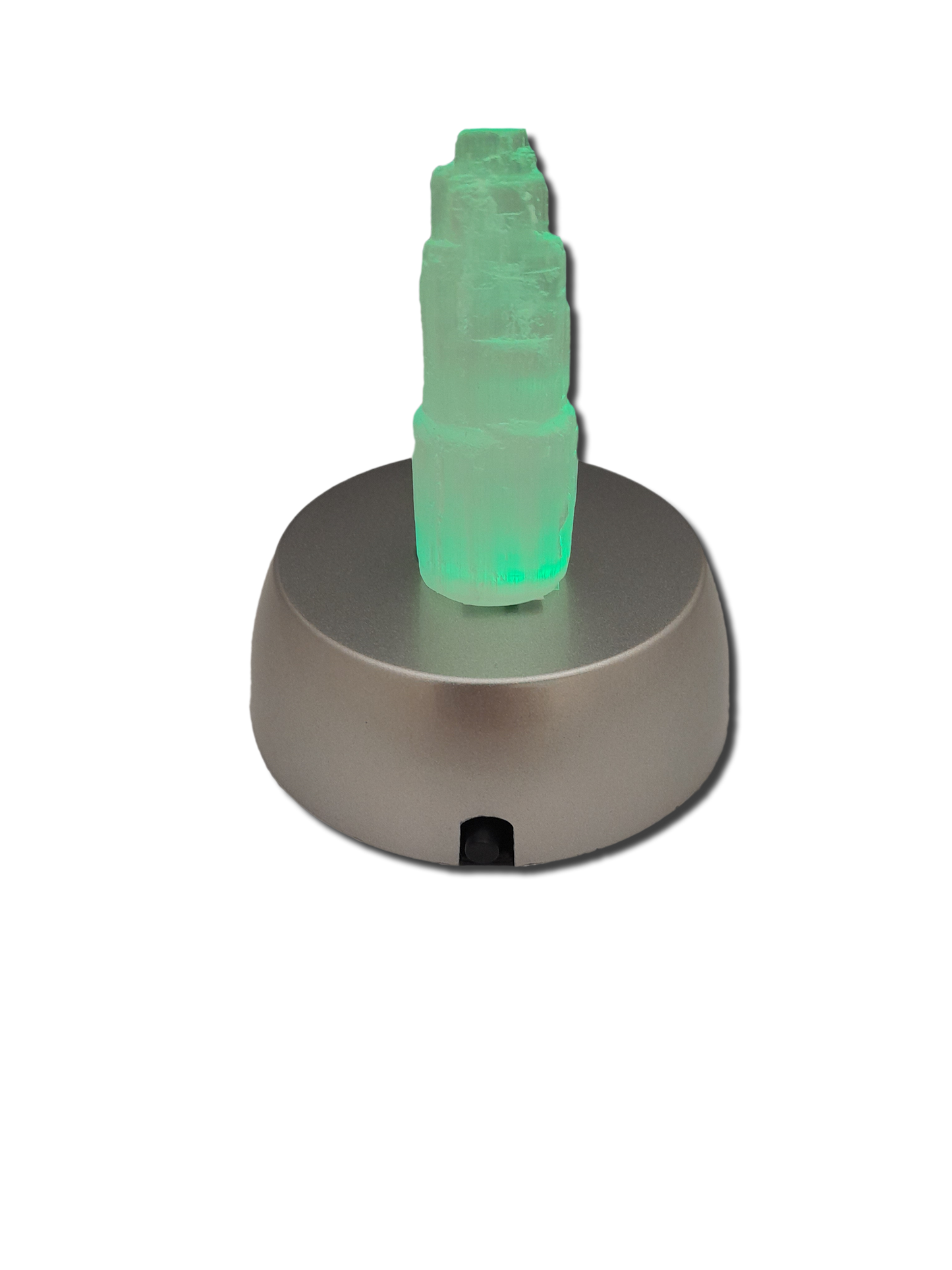 color changing light stand with selenite tower display