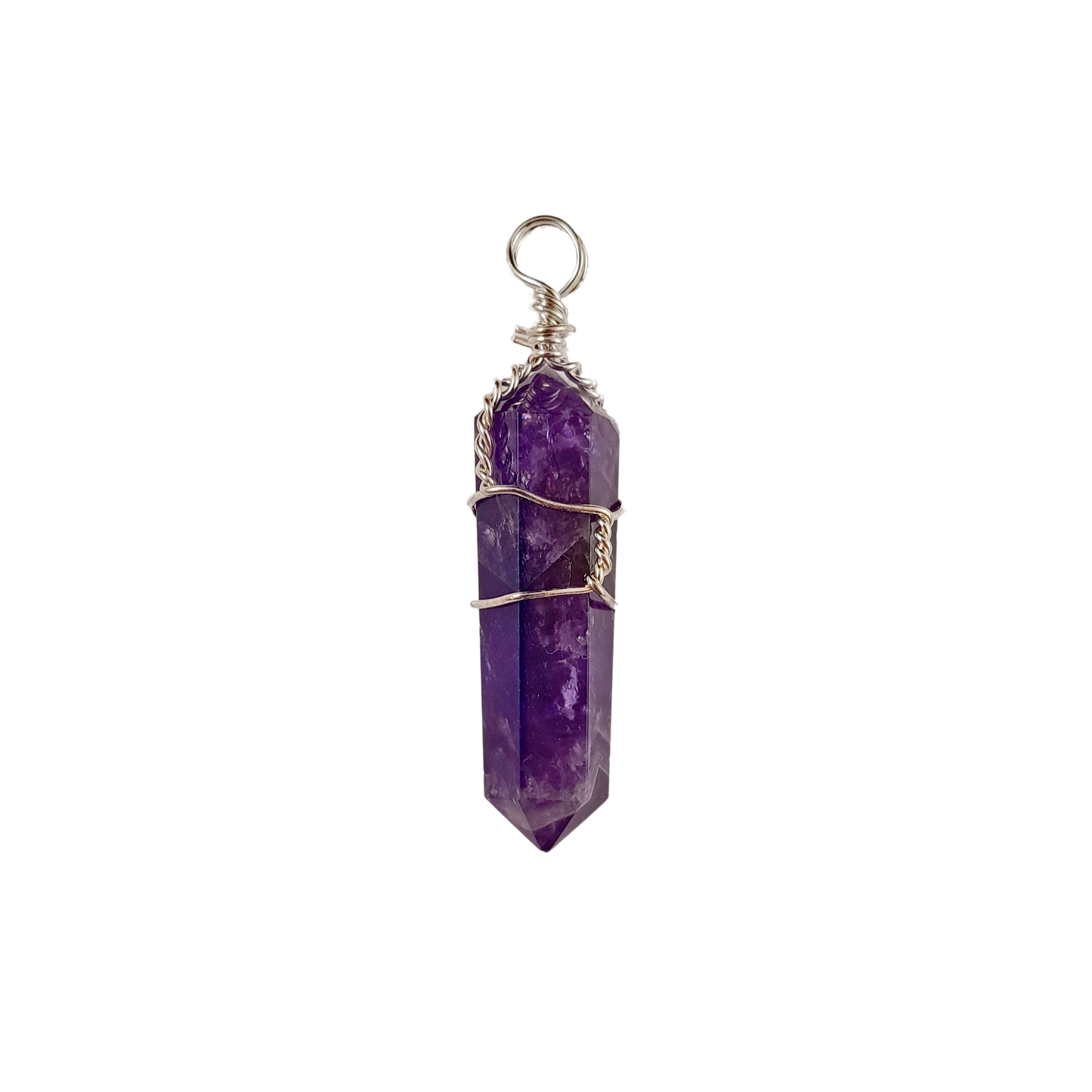 amethyst wire wrapped pendant