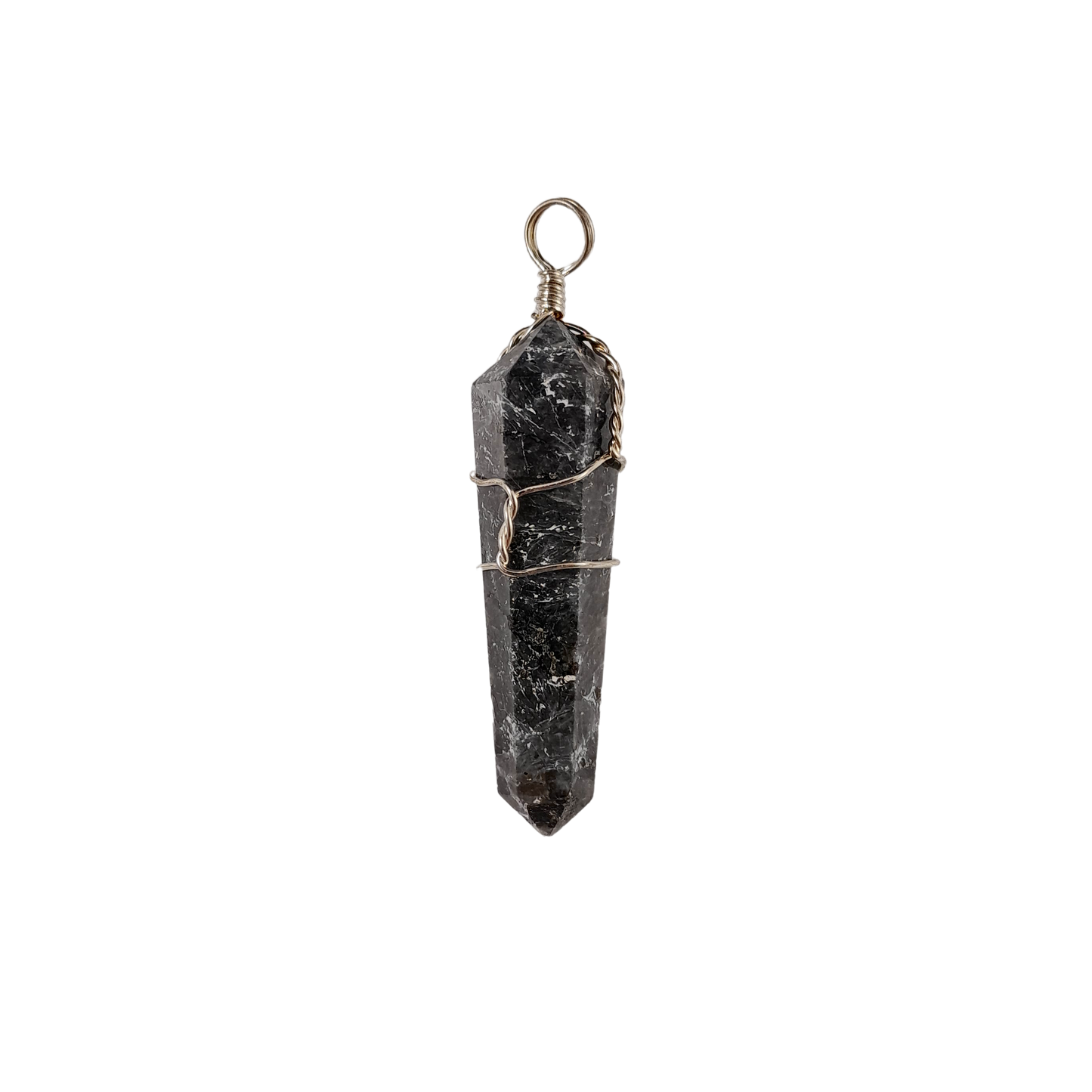 larvikite wire wrapped pendant