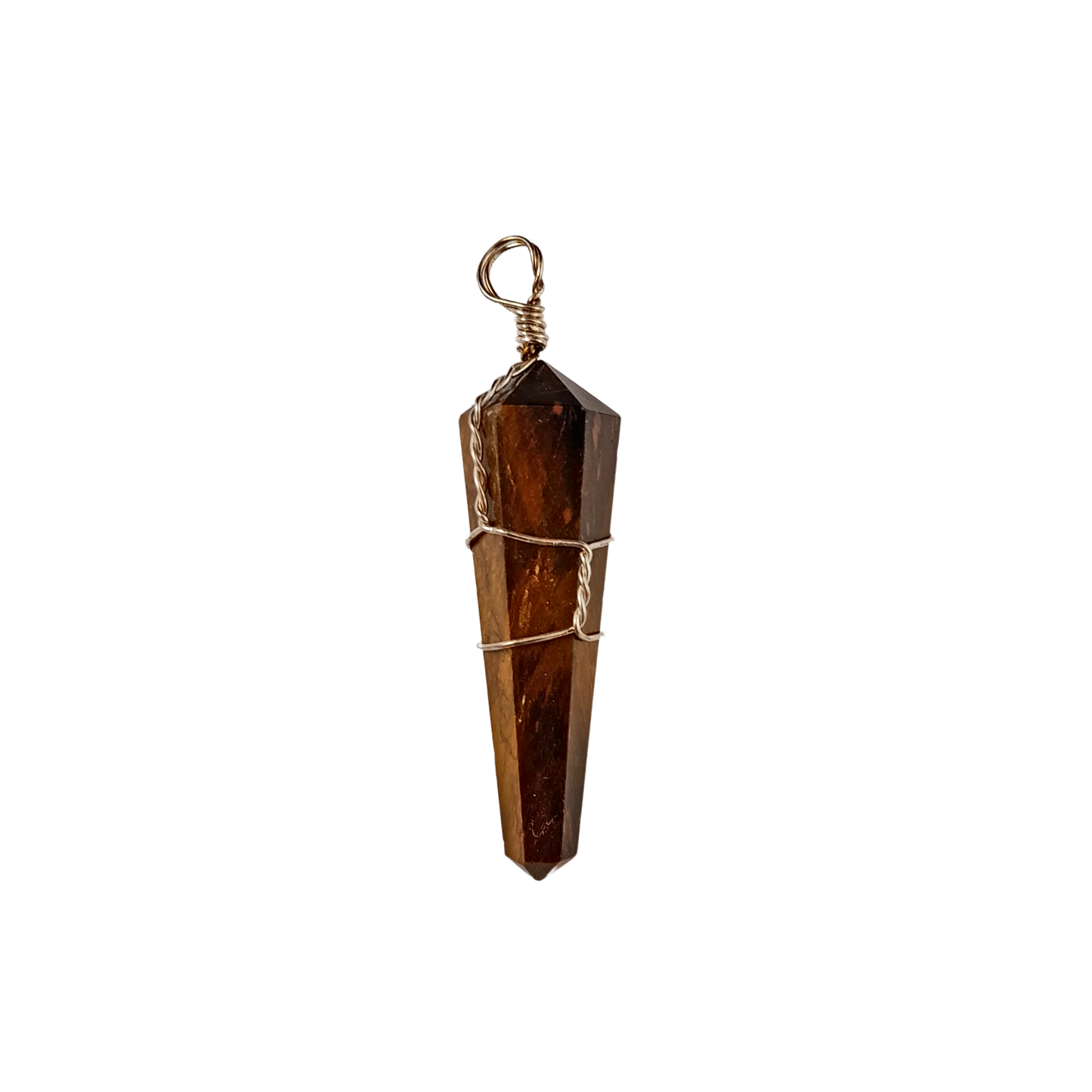 tiger eye wire wrapped pendant