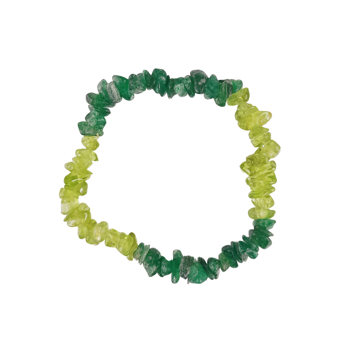 peridot & green aventurine chip bracelet