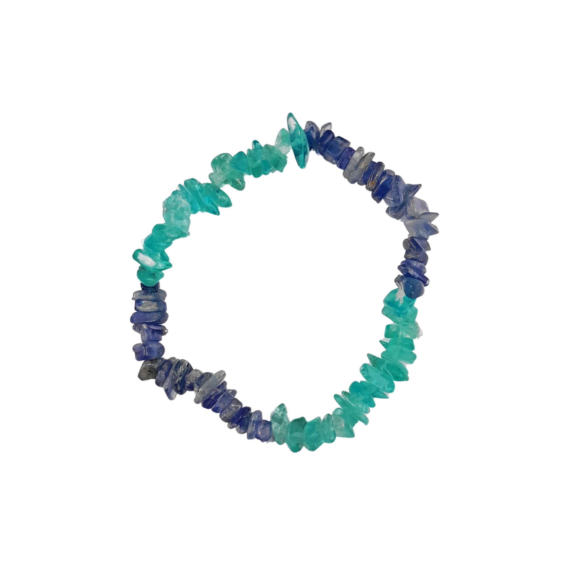 kyanite & blue apatite chip bracelet