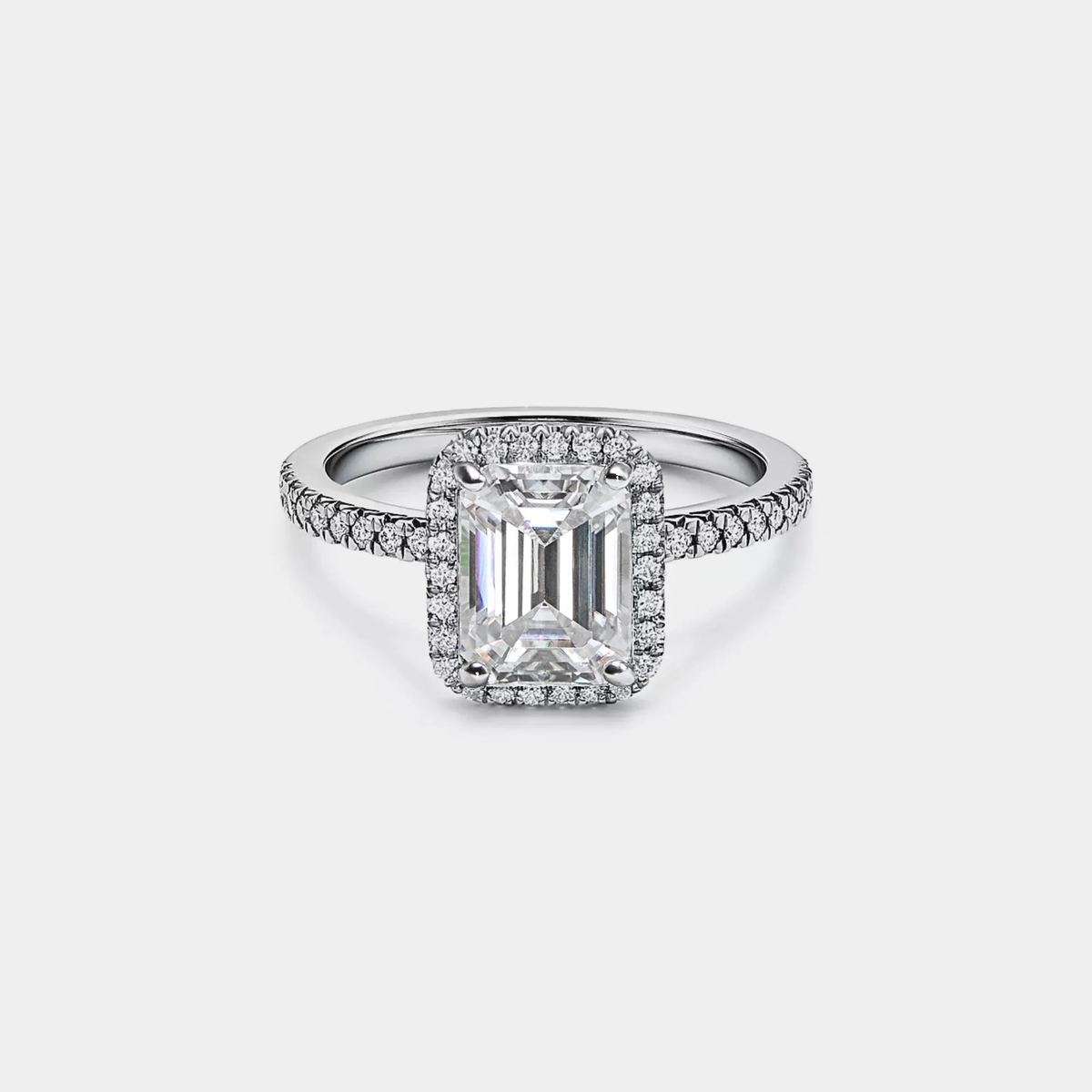 Ring - Princess Emerald Cut Moissanite Sterling Silver