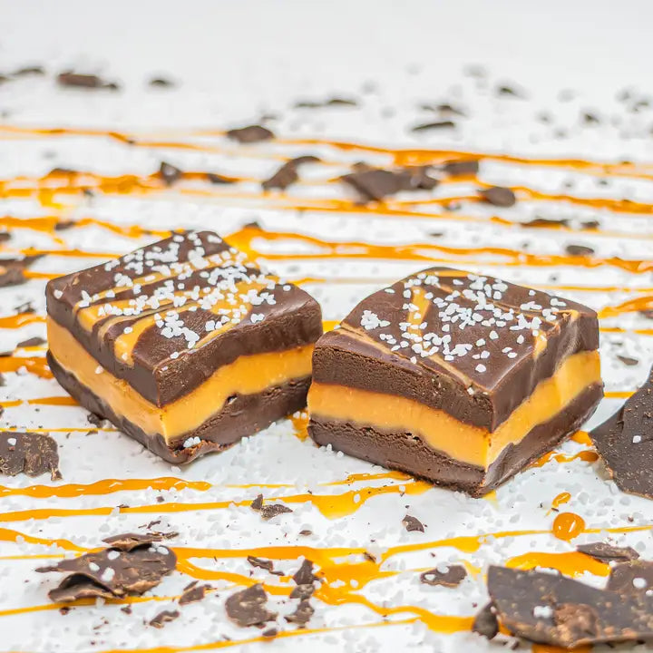 dark chocolate caramel sea salt fudge 4oz
