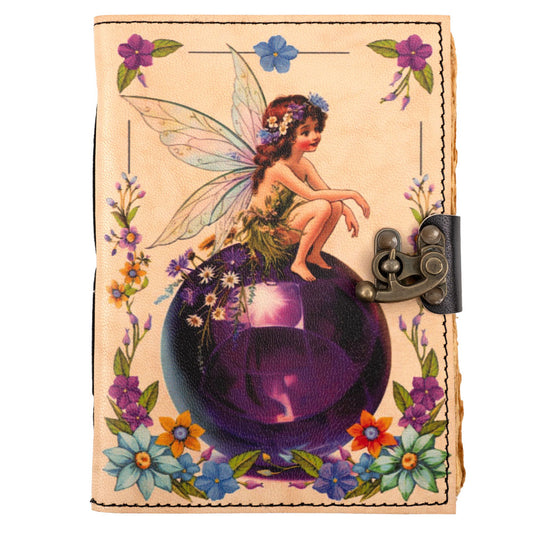 5 x 7" Leather Journal - Colored Fairy