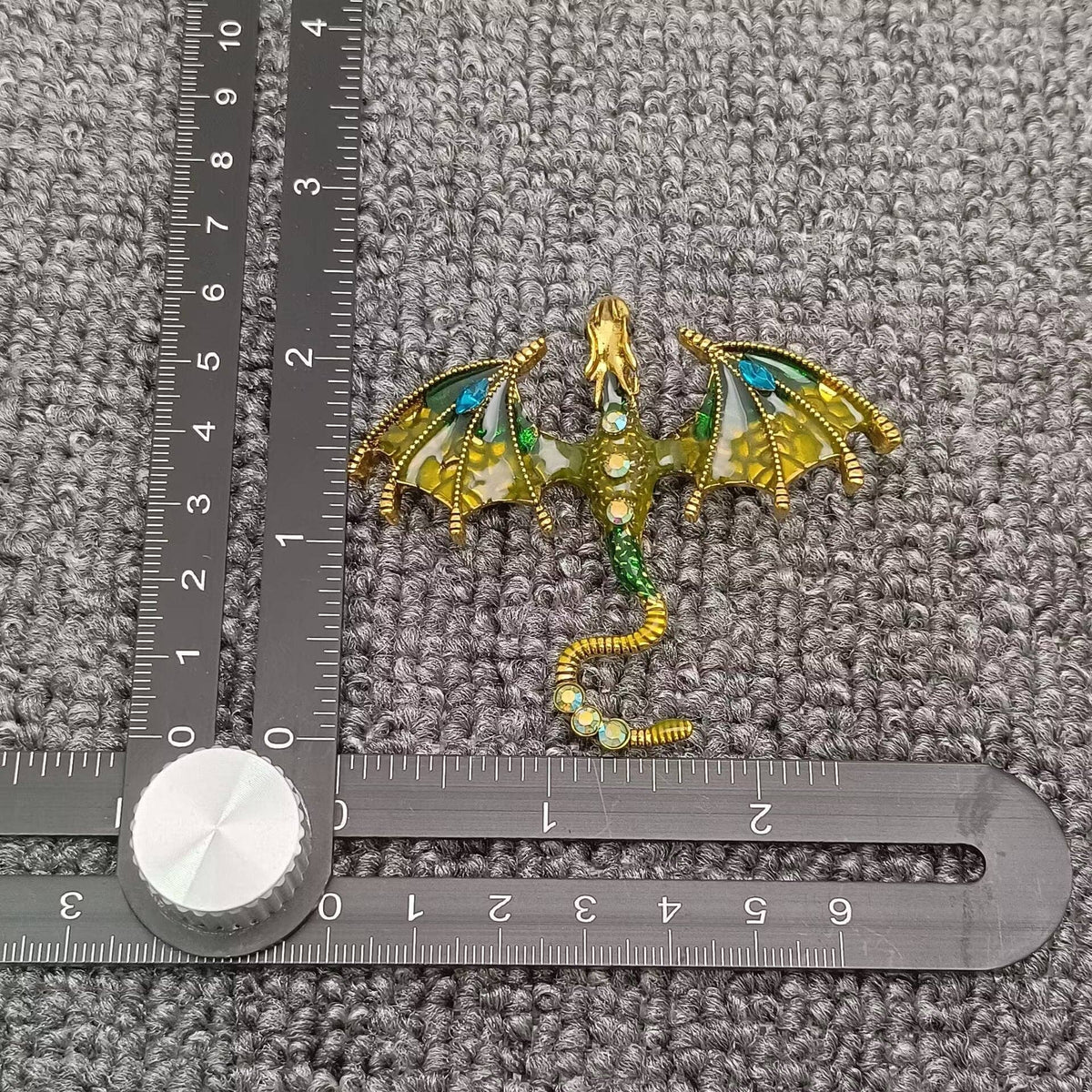 Rhinestone Enamel Dragon Brooch