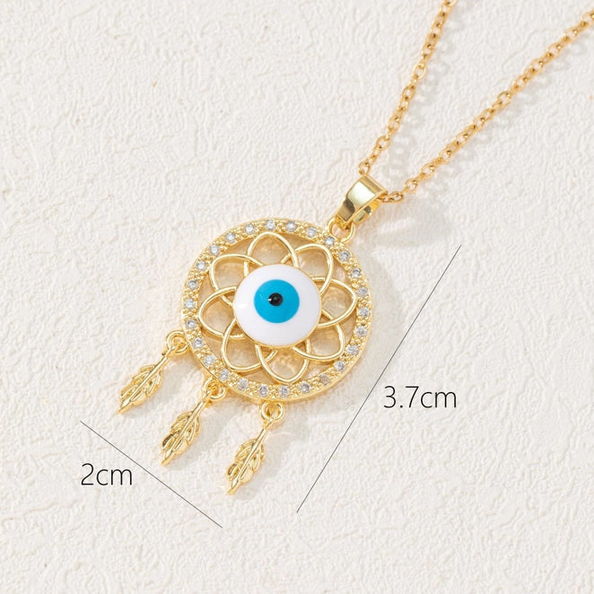 Necklace - Evil Eye Gold Plated w/ Rhinestones