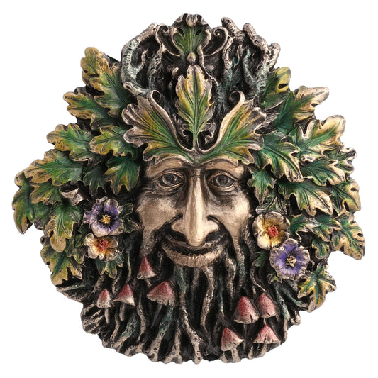 Green Man Spring Rebirth Plaque 5 3/8"