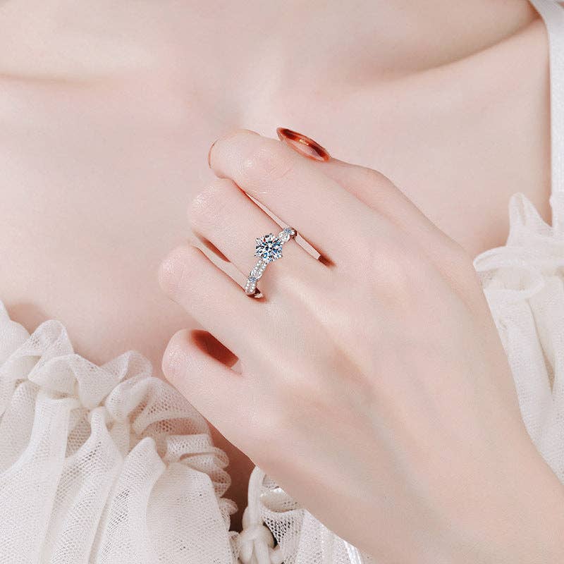 Ring - Intricate Moissanite in Sterling Silver