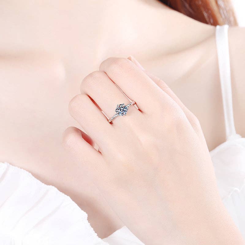 Ring - Solitaire Moissanite Sterling Silver