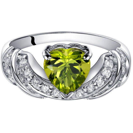 Ring - Peridot Sterling Silver Heart Shape