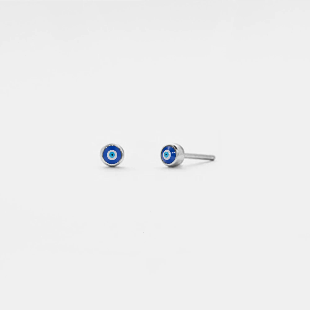 Earrings - Turkish Evil Eye Studs Sterling Silver