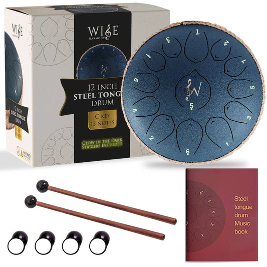 Steel Tongue Drum - 12-Inch, 13 Notes - Black