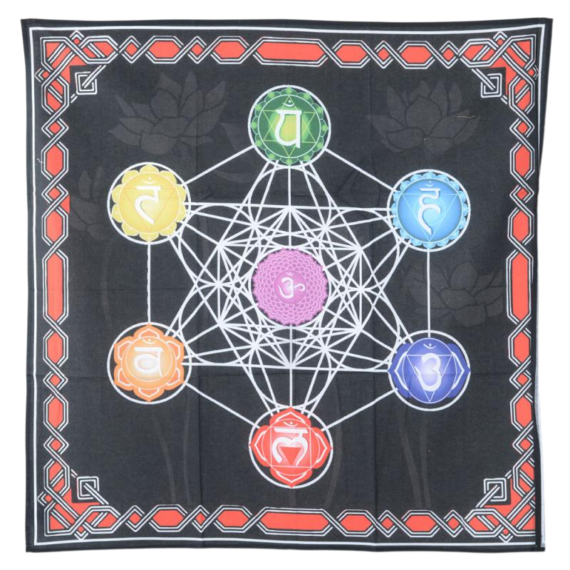 Altar Cloth (36 x 36") - 7 Chakra Metatron's Cube