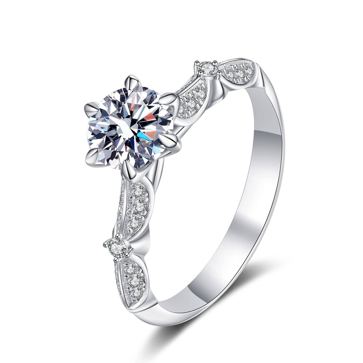 Ring - Intricate Moissanite in Sterling Silver
